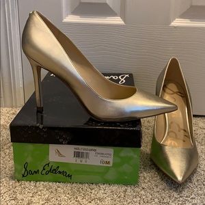 Sam Edelman Hazel Pump, Lt Gold Leather size 10